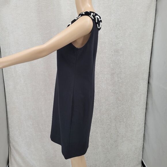 Cache Black Shift Dress with Layered 2D Statement Collar Women's Size 6 - Picture 4 of 13